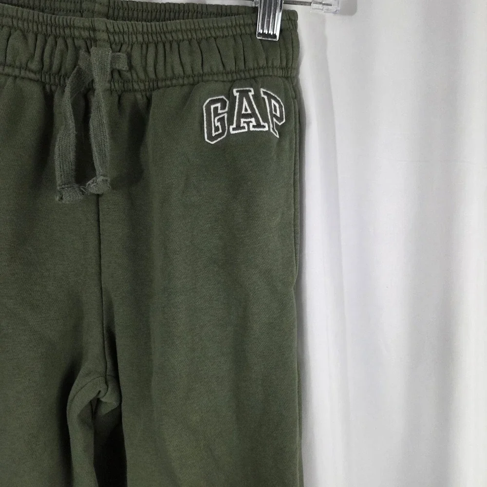Gap Kids Boys Size XL Fleece Joggers Green Embroidered Logo